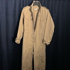 Burberry Soft Fawn Cotton Catalina Straight-Leg Jumpsuit